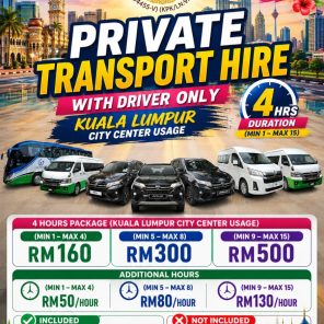 Private transport hire with driver